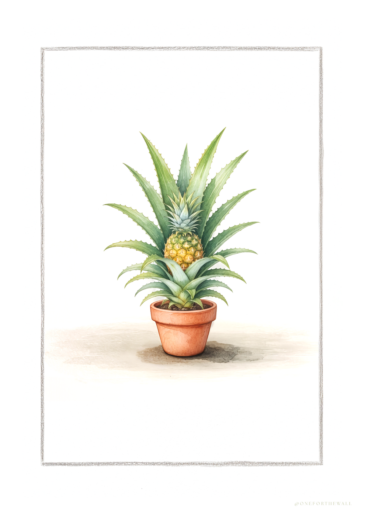 Illustreret ananasplakat – nordisk minimalistisk botanisk motiv