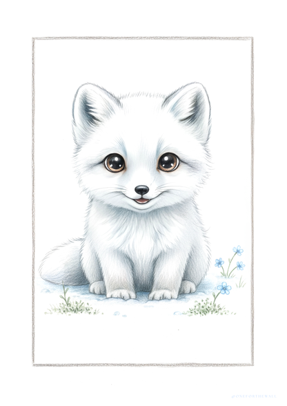 Den lille Polarræv - Art Print