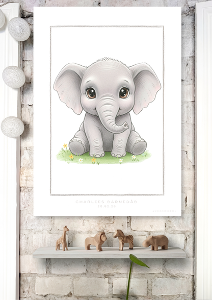 Den lille Elefant - Art Print
