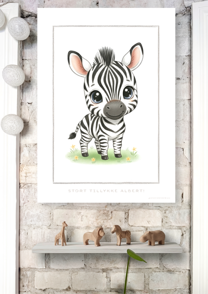 Den lille Zebra - Art Print