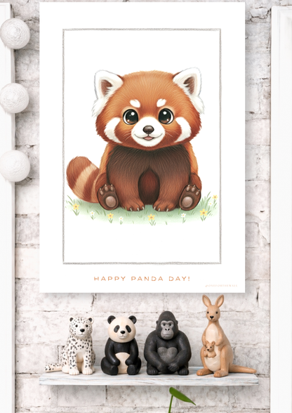 Den lille Røde Panda - Art Print