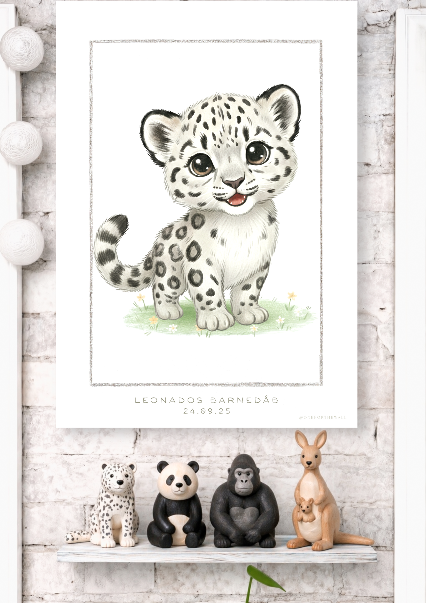 Den lille Sne Leopard - Art Print