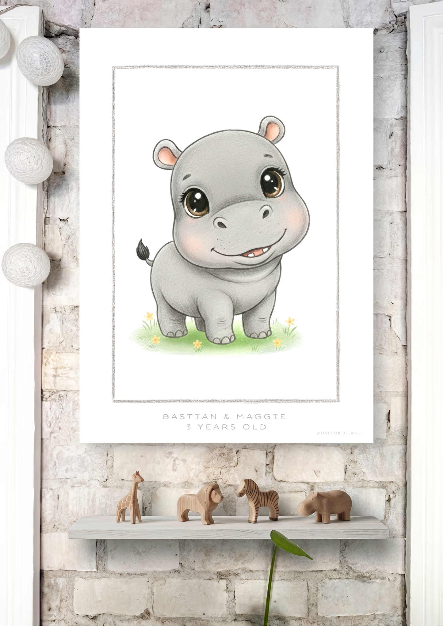 Den lille Flodhest - Art Print