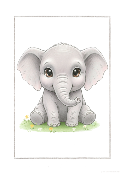Den lille Elefant - Art Print