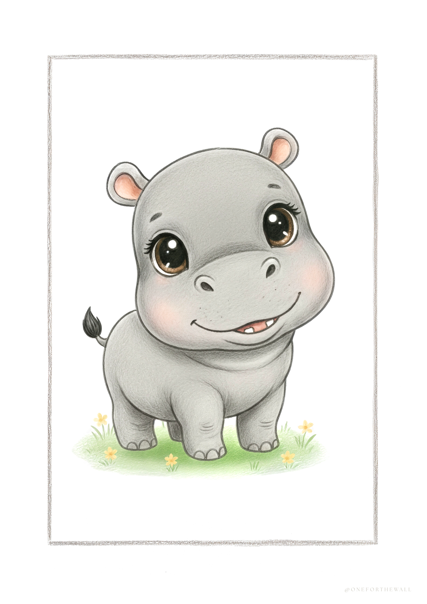 Den lille Flodhest - Art Print