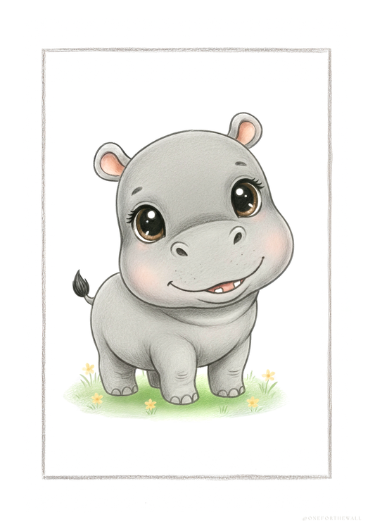 Den lille Flodhest - Art Print