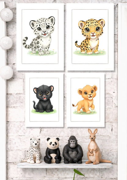 Den lille Sne Leopard - Art Print