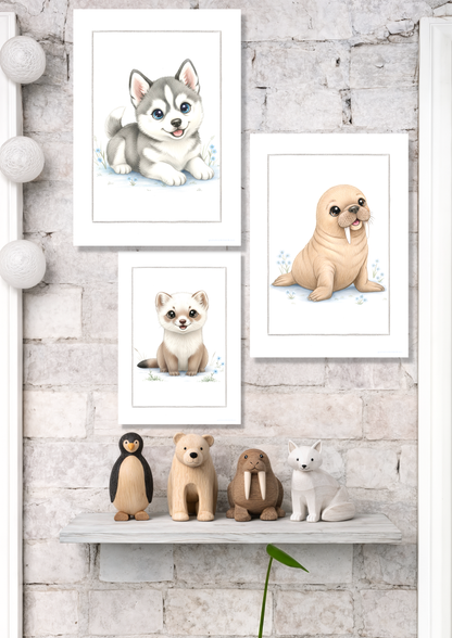 Den lille Husky - Art Print