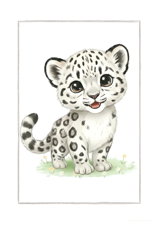 Den lille Sne Leopard - Art Print